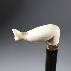 Whaler Made Naughty Nelly Walking Stick, 19th Century