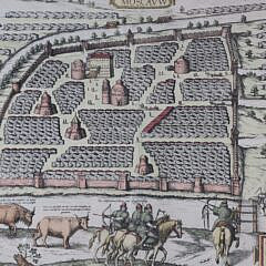Antique Colored Engraving of “Moscavw” by Georg Braun and Frans Hogenberg
