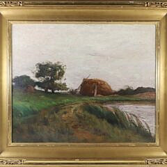 Franklin B. De Haven Oil on Canvas "French Landscape" 1897