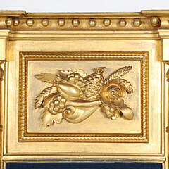 American Empire Carved and Gilt Frame with Needlepoint Textile, 19th Century