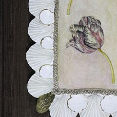 Mellie Cooper Hand Cast Paper Acrylic Painting “Two Parrot Tulips”
