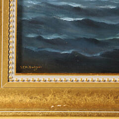 Samuel Finley Morse Badger Oil on Canvas “Portrait of the Three-Masted Schooner Bessie C. Beach”