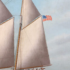 Samuel Finley Morse Badger Oil on Canvas “Portrait of the Three-Masted Schooner Bessie C. Beach”