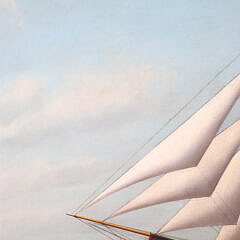 Samuel Finley Morse Badger Oil on Canvas “Portrait of the Three-Masted Schooner Bessie C. Beach”