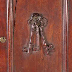 Vintage Mahogany Hanging Key Cabinet