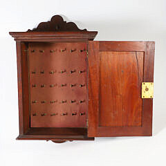 Vintage Mahogany Hanging Key Cabinet