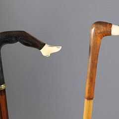 Two Whaler Made Naughty Nellie Canes, 19th Century