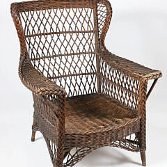 Vintage Heywood Wakefield Wicker Armchair with Maker
