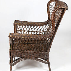 Vintage Heywood Wakefield Wicker Armchair with Maker’s Label
