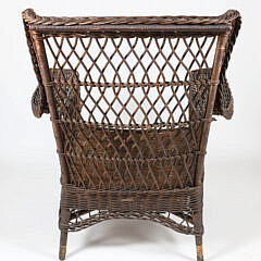 Vintage Heywood Wakefield Wicker Armchair with Maker’s Label
