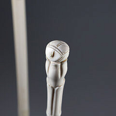 Carved L-Grip Cane and Blooming Fruit Walking Stick, 19th Century