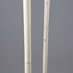 Carved L-Grip Cane and Blooming Fruit Walking Stick, 19th Century