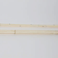 Carved L-Grip Cane and Blooming Fruit Walking Stick, 19th Century