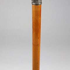 Silver Engraved with Stone Intaglio Grip Walking Stick 19th Century