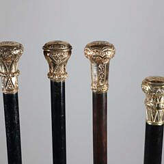 Four Antique Filled Presentation Walking Sticks, 19th Century