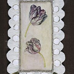 Mellie Cooper Hand Cast Paper Acrylic Painting “Two Parrot Tulips”