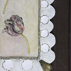 Mellie Cooper Hand Cast Paper Acrylic Painting “Two Parrot Tulips”