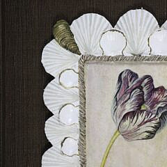 Mellie Cooper Hand Cast Paper Acrylic Painting “Two Parrot Tulips”