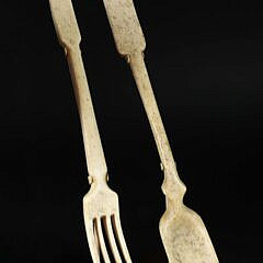 Whaleman Crafted Spoon and Fork 19th Century
