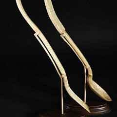 Whaleman Crafted Whale Bone Spoon and Fork, 19th Century