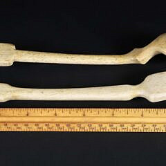 Whaleman Crafted Whale Bone Spoon and Fork, 19th Century