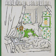 1-5681 George David Colored Lithograph House Guests First Morning A IMG_7601