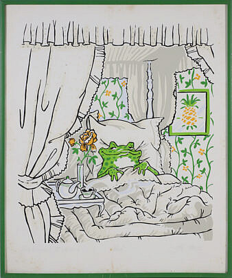 1-5681 George David Colored Lithograph House Guests First Morning A IMG_7601