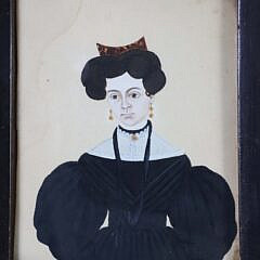 Pair of Anna Swain Nantucket Miniature Portraits of Man and Woman, circa 1832