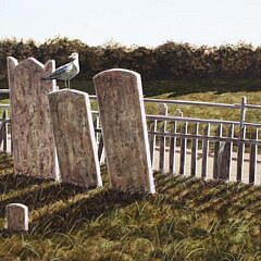 James Cromartie Acrylic on Masonite “Nantucket Cemetery”