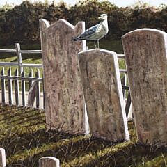 James Cromartie Acrylic on Masonite “Nantucket Cemetery”