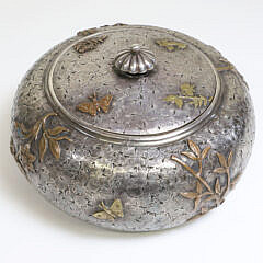 Dominick & Haff Sterling Silver Mixed Metals Covered Bowl