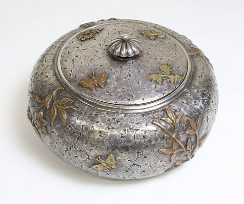 Dominick & Haff Sterling Silver Mixed Metals Covered Bowl