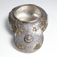 Dominick & Haff Sterling Silver Mixed Metals Covered Bowl