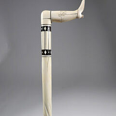 Whaler Made “Naughty Nellie” Narwhal Cane, 19th Century