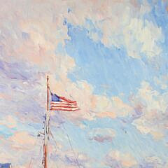 Jan Pawlowski Oil on Canvas “Nantucket Harbor at Straight Wharf”, circa 1994