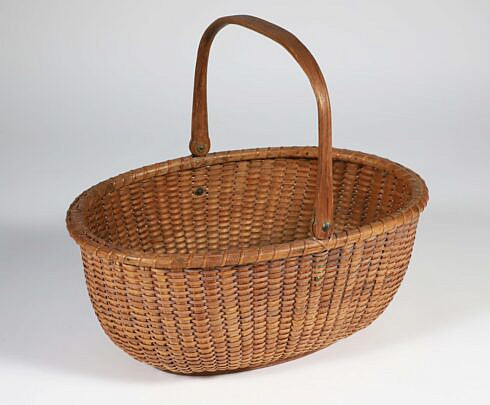 Oliver Coffin Oval Swing Handle Nantucket Basket