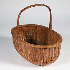Labeled Oliver Coffin Oval Swing Handle Nantucket Basket