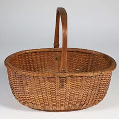 Labeled Oliver Coffin Oval Swing Handle Nantucket Basket