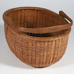 Labeled Oliver Coffin Oval Swing Handle Nantucket Basket