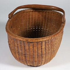 Labeled Oliver Coffin Oval Swing Handle Nantucket Basket