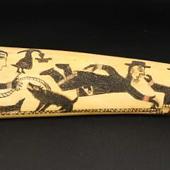 19th Century Chukchi Erotic Scrimshaw Walrus Tusk