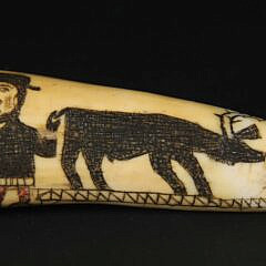 Chukchi Erotic Scrimshaw Walrus Tusk, 19th Century