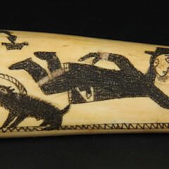 Chukchi Erotic Scrimshaw Walrus Tusk, 19th Century