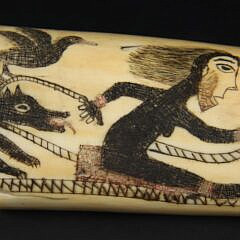 Chukchi Erotic Scrimshaw Walrus Tusk, 19th Century