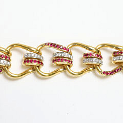 10-5635 Seaman Schepps Mouse Trapp Diamond Ruby Bracelet A IMG_8917