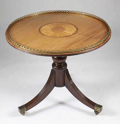 Mahogany and Satinwood Inlaid Low Table