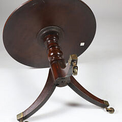 Mahogany and Satinwood Brass Gallery Inlaid Low Tripod Table