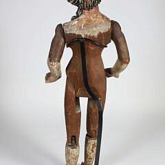 Articulated Carved Female Sculpture Wearing Sandals, 19th Century