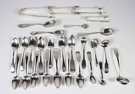 28 Misc. Pieces of Coin and Sterling Silver Flatware