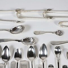 Collection of 28 Misc. Coin and Sterling Silver Flatware by Various Makers
